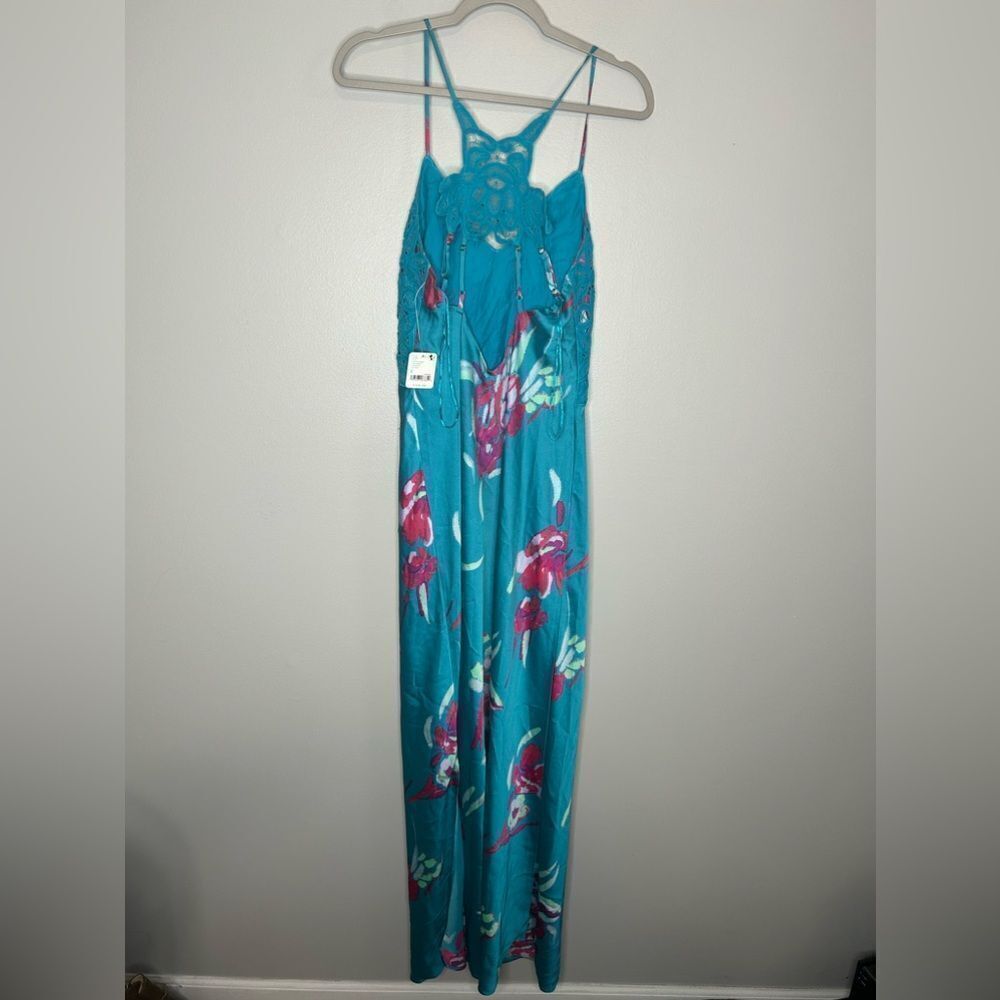 Free People Forever Yours Satin Printed Maxi Dress NWT - Picture 6 of 6